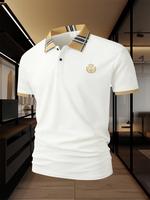 Men's Regular Fit Horse Print Polo Shirt, Casual Short Sleeve Half Zip Top for Summer, Fashion Men's Clothes for Business Cas...