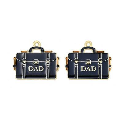 Father's Day Alloy Enamel Pendants