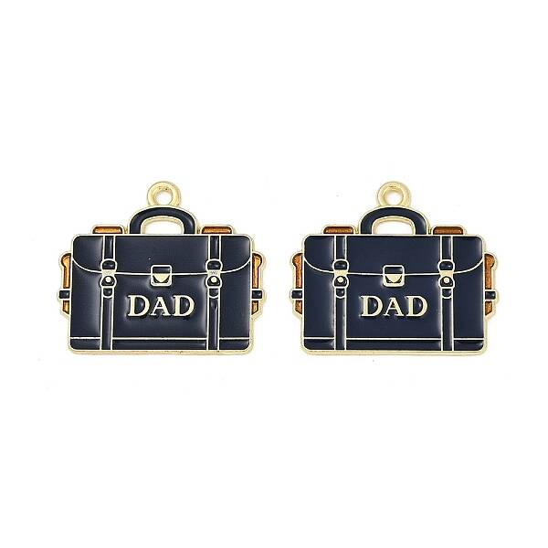 Father's Day Alloy Enamel Pendants