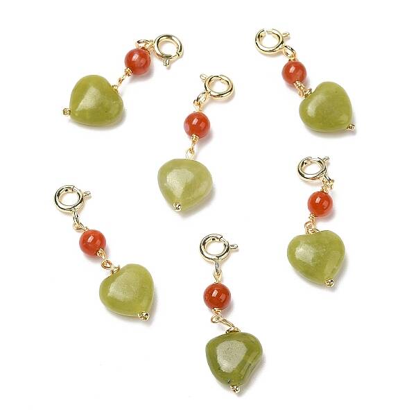 Natural Agate Heart Pendant Decorations