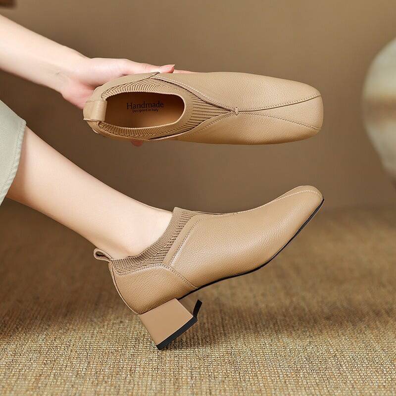 CHIKO Basanti Square Toe Block Heels Pumps Shoes