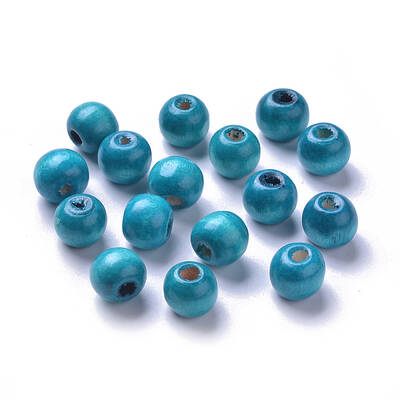Dyed Natural Wood Beads