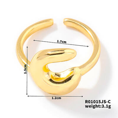 Fashionable Letter Brass Open Cuff for Women