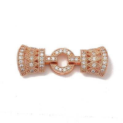 Rack Plating Brass Micro Pave Clear Cubic Zirconia Fold Over Clasps