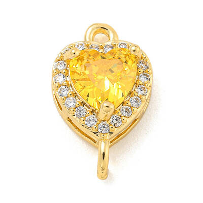 Brass Pave Cubic Zirconia Connector Charms
