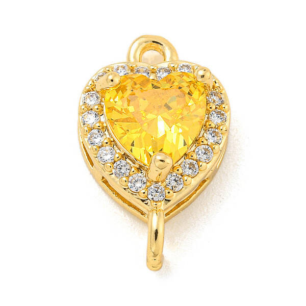 Brass Pave Cubic Zirconia Connector Charms