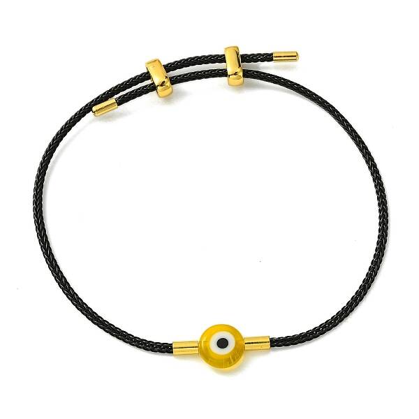 Lampwork Evil Eye & Brass Beaded Bangle