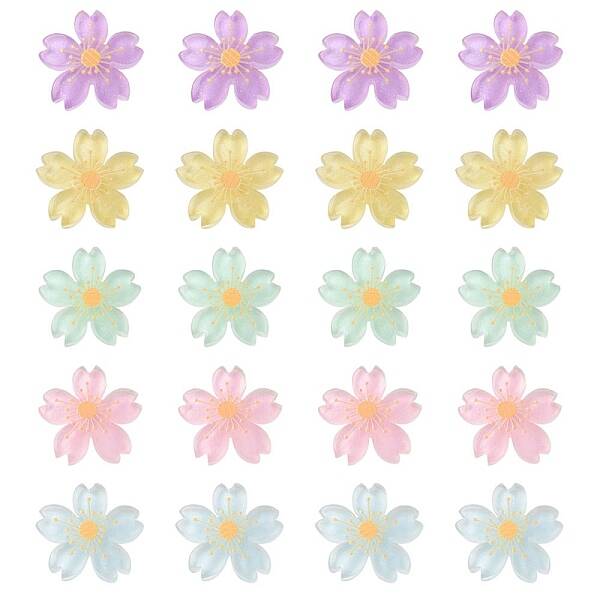 20Pcs 5 Colors Translucent Resin Cabochons