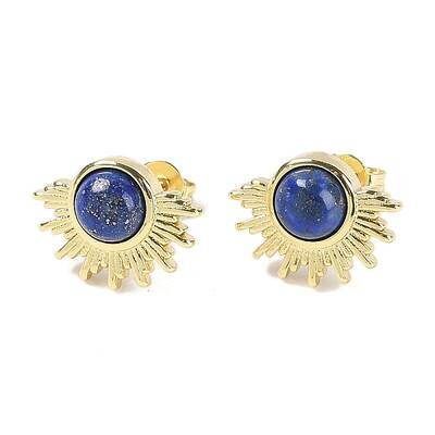 Natural Lapis Lazuli Stud Earrings