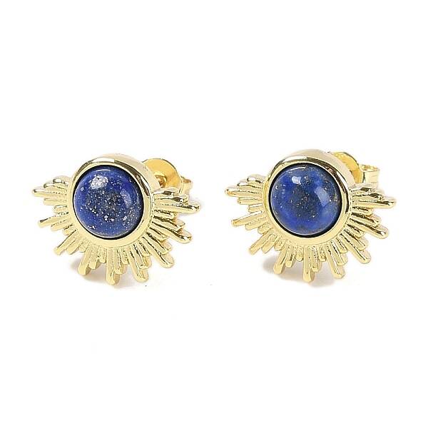 Natural Lapis Lazuli Stud Earrings