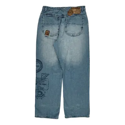 Akademiks Baggy Jeans - 35W 32L Blue Cotton