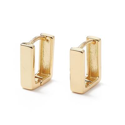 Rack Plating Brass Rectangle Hoop Earrings for Women