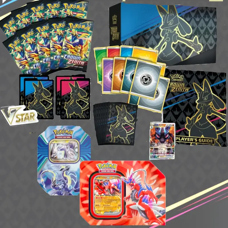 Pokemon TCG Mega Bundle: Crown Zenith Elite Trainer Box + Koraidon ex & Miraidon Tins – Act Fast! tradingcard