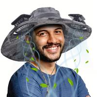 solar powered outdoor fishing hat with double fans-breathable textile material,usb charging,sunscreen,woven fabric-ldeal for ...
