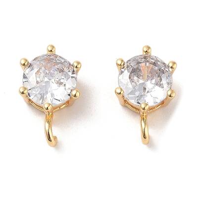 Brass Micro Pave Clear Cubic Zirconia Pendants
