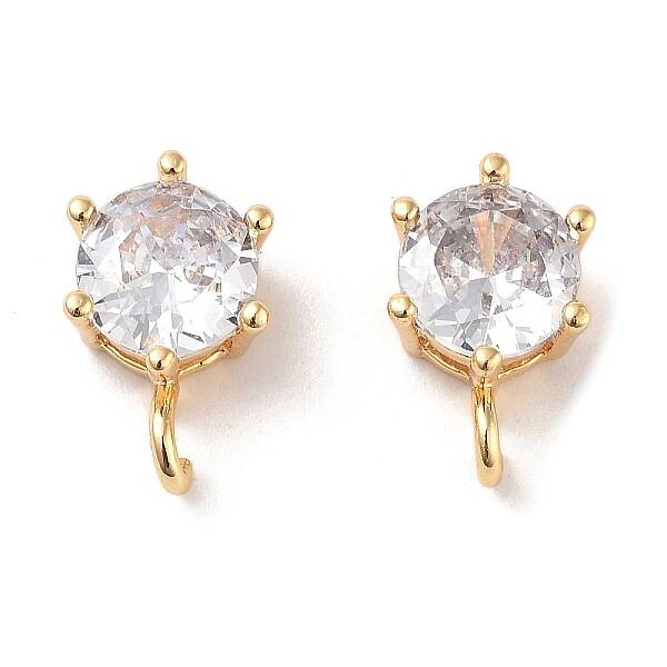 Brass Micro Pave Clear Cubic Zirconia Pendants