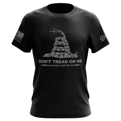 Don't Tread On Me Black T-Shirt, SMALL