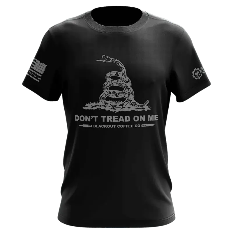 Don't Tread On Me Black T-Shirt, SMALL