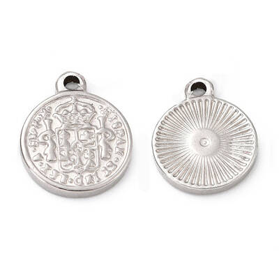 Tarnish Resistant 304 Stainless Steel Coin Pendants