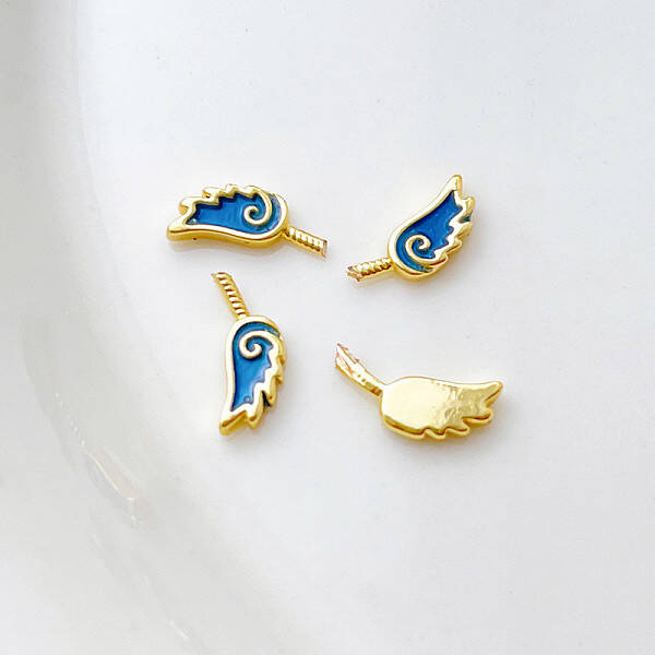 Brass Blue Enamel Wing Head Pins