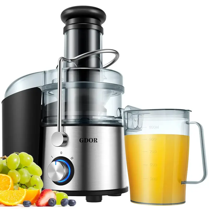 Optional 1200W/800W Dual Speeds Juice Maker for Fruits and Veggies ,GDOR Juicer Machine with 3” Feed Chute,Anti-Drip Funct...