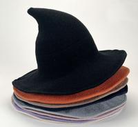 Halloween hat, regular wizard hat, foldable knit hat, pointed witch hat