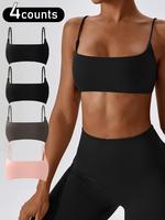 Women's Solid Wireless Sports Bra, Breathable Comfortable Quick Drying Bra, Ladies Sportswear for Yoga Gym, Activewear, Women...