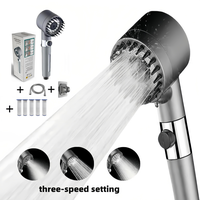 2025 9-Piece High-Pressure Massage Showerhead Set | 3-Speed Adjustable Shower Modes | One-Click Water Stop & Built-In Filter ...