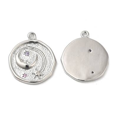 Brass Micro Pave Cubic Zirconia Pendants