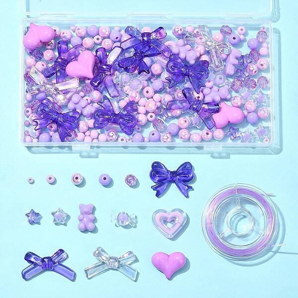 DIY Cute Acrylic Beaded Stretch Jewelry Set Kits