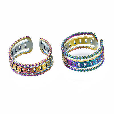 Curb Chain Shape Cuff Rings