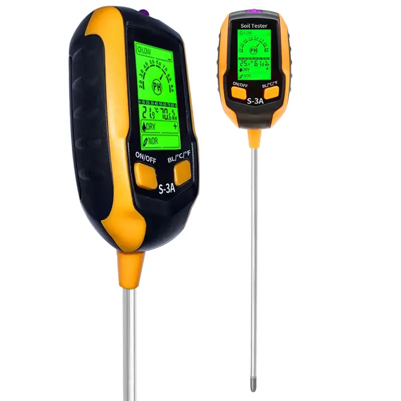 6-in-1 Soil Tester, 1 Count Soil Moisture Meter, Soil PH Meter, Soil Temperature Meter, Batteries Powered Garden Soil Teste...
