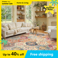 【Fathers Day Gift】Lahome Moroccan Area Ultra-Thin Oriental  Non-Slip Foldable Washable Rugs Non Shedding Accent Rugs for ...