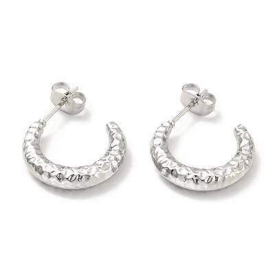 Non-Tarnish 304 Stainless Steel Crescent Moon Stud Earrings