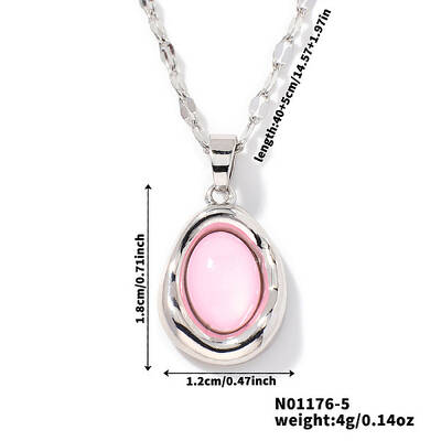 Elegant Oval Brass Pendant Necklaces