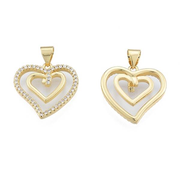 Brass Micro Pave Clear Cubic Zirconia Pendants