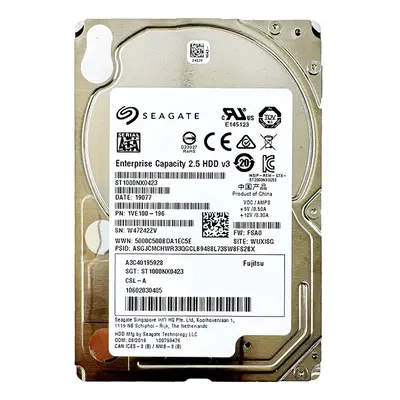 ST1000NX0423 Seagate Enterprise Capacity V.3 1TB 7200RPM SATA 6Gb/s 128MB Cache (512n) 2.5-Inch Hard Drive