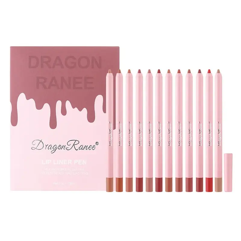 Multi Stick Lip Liner, 12pcs/set Long Lasting Lip Liner Set, Waterproof Matte Lip Liner Pencil Suitable for All Occasions Mak...