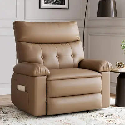 Garvee Oversized Wide Massage Recliner Chair, PU Leather Large Manual Recliner for Adults, Ultimate Comfort Lazy Boy with 1.5...