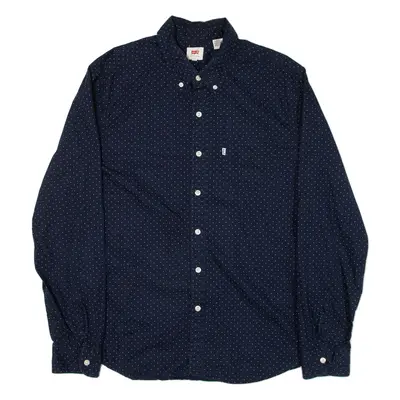 LEVI'S Mens Shirt Blue Spotted Long Sleeve L
