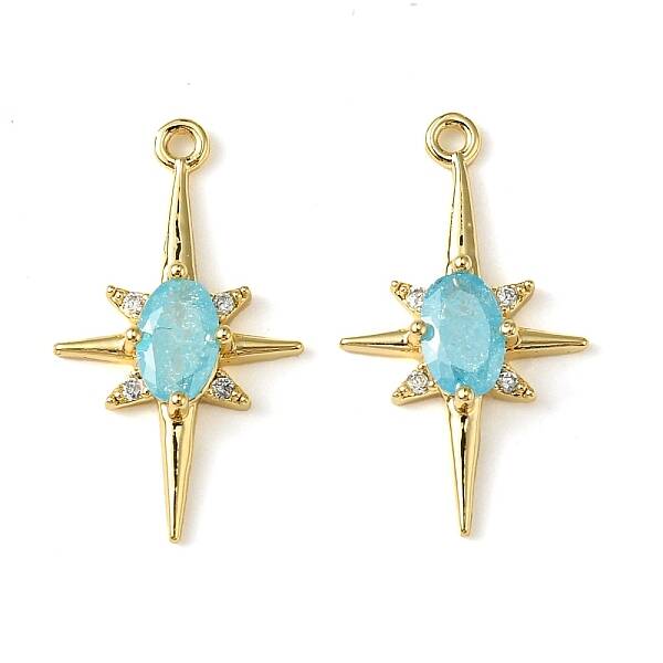 Brass Micro Pave Cubic Zirconia Pendants