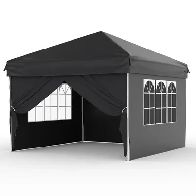 Garvee 10x10 Pop Up Canopy Tent – Waterproof with Sidewalls, Instant Setup Steel Frame, Durable Outdoor Shelter for Camping...