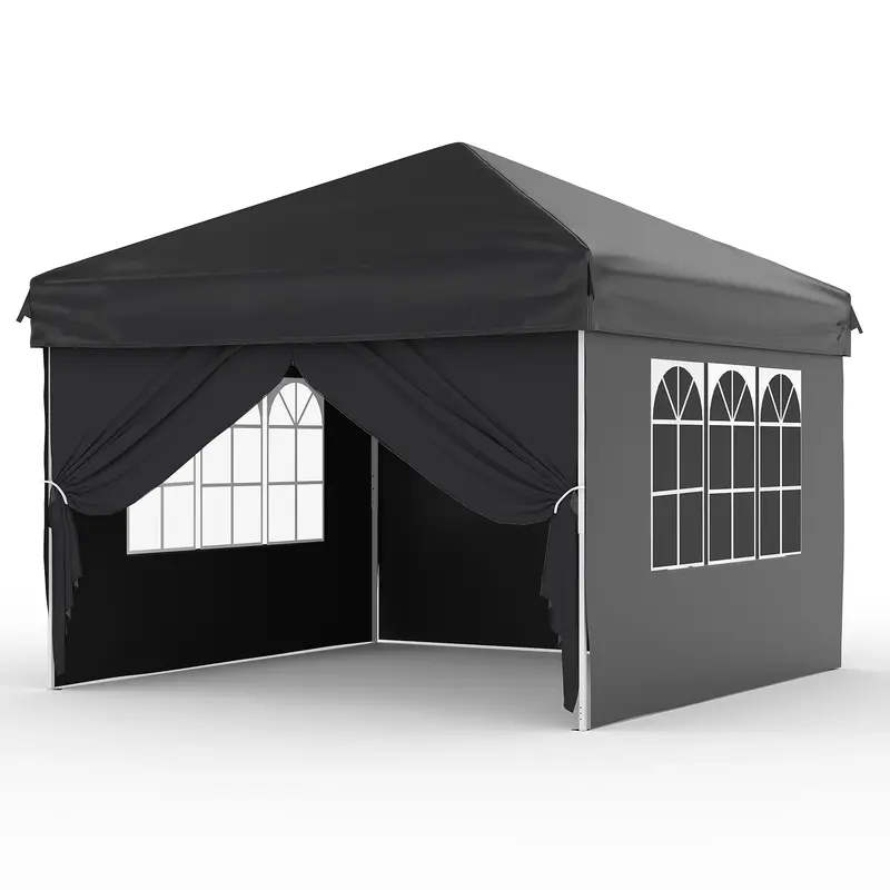 Garvee 10x10 Pop Up Canopy Tent – Waterproof with Sidewalls, Instant Setup Steel Frame, Durable Outdoor Shelter for Camping...