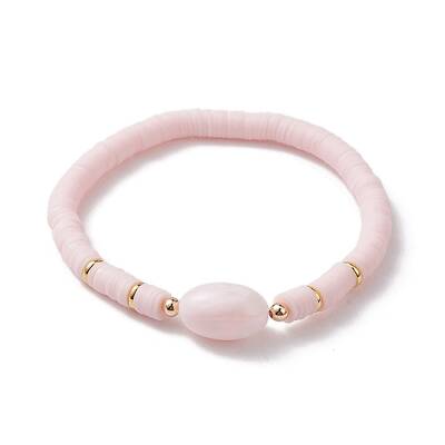 Polymer Clay Heishi Surfer Stretch Bracelet