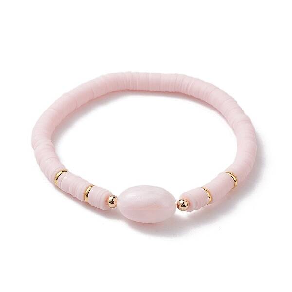 Polymer Clay Heishi Surfer Stretch Bracelet
