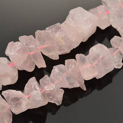 Natural Rose Quartz Nuggets Bead Strands