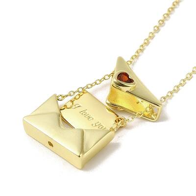 Brass Micro Pave Cubic Zirconia Pendant Necklace