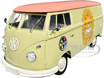 1960 Volkswagen Delivery Van Maui & Sons Light Olive Green with Salmon Top Limited Edition to 6650 pieces Worldwide 1/24 Di...