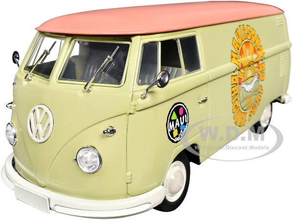 1960 Volkswagen Delivery Van Maui & Sons Light Olive Green with Salmon Top Limited Edition to 6650 pieces Worldwide 1/24 Di...