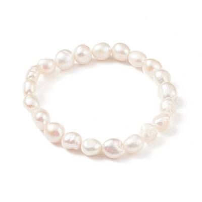 Natural Baroque Keshi Pearl Beaded Stretch Bracelet for Women